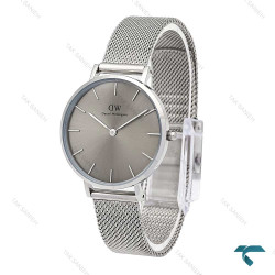 ساعت دنیل ولینگتون زنانه حصیری نقره ای صفحه طوسی مدیوم DW-6281-L