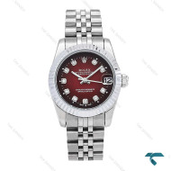 ساعت رولکس زنانه استیل صفحه قرمز متوسط Rolex-6297-L