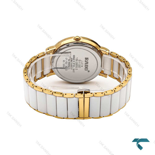 ساعت رادو Centrix مردانه وسط سرامیکی سفید طلایی Rado-6341-G