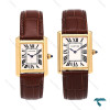 کارتیر تانک ست زنانه مردانه بند چرم قهوه ای قاب طلایی Cartier-6365-S کارتیر تانک ست زنانه مردانه بند چرم قهوه ای قاب طلایی Cartier-6365-S