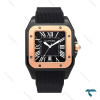 ساعت کارتیر سانتوس 100 مردانه مشکی رزگلد بند رابر Cartier-6370-G ساعت کارتیر سانتوس 100 مردانه مشکی رزگلد بند رابر Cartier-6370-G