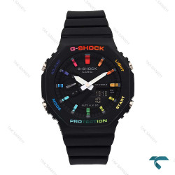 جیشاک زنانه GMA-S2100 مشکی صفحه رنگین کمانی G-shock-6401-L