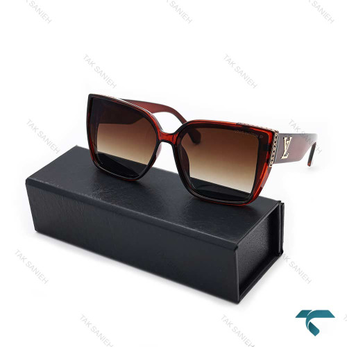 عینک آفتابی زنانه لویی ویتون قرمز طلایی Louis Vuitton-6463-L