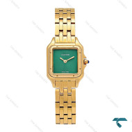 ساعت کارتیه زنانه طلایی صفحه سبز مهندسی اسمال Cartier-6492-L ساعت کارتیه زنانه طلایی صفحه سبز مهندسی اسمال Cartier-6492-L
