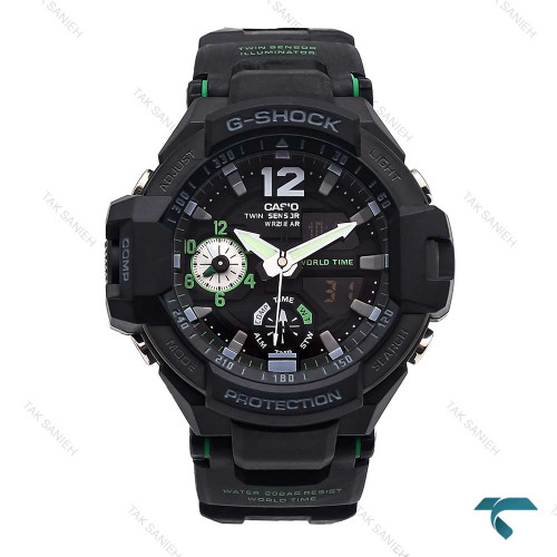 ساعت مچی مردانه کاسیو جیشاک GA-1100 مشکی سبز Gshock-6562-G ساعت مچی مردانه کاسیو جیشاک GA-1100 مشکی سبز Gshock-6562-G