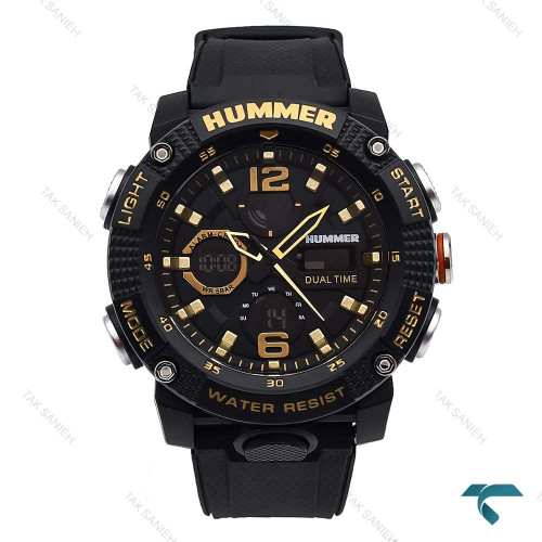 ساعت مردانه هامر 2002 دوزمانه مشکی عقربه طلایی Hummer-6590-G ساعت مردانه هامر 2002 دوزمانه مشکی عقربه طلایی Hummer-6590-G