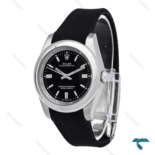ساعت مردانه رولکس اویستر پرپچوال بند رابر مشکی Rolex-6605-G