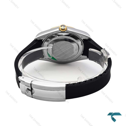 ساعت مردانه رولکس DateJust 2 طلایی بند رابر مشکی Rolex-6614-G