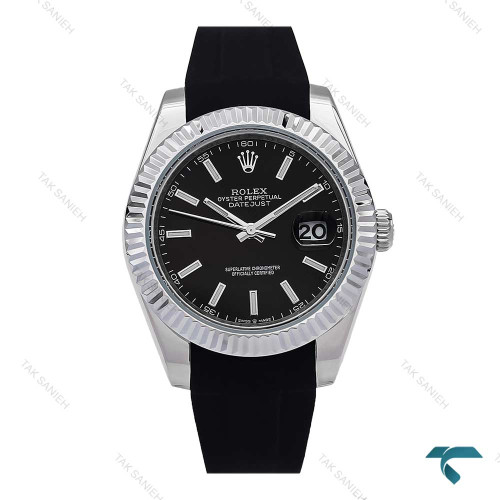 ساعت مردانه رولکس DateJust 2 بند رابر مشکی Rolex-6615-G ساعت مردانه رولکس DateJust 2 بند رابر مشکی Rolex-6615-G