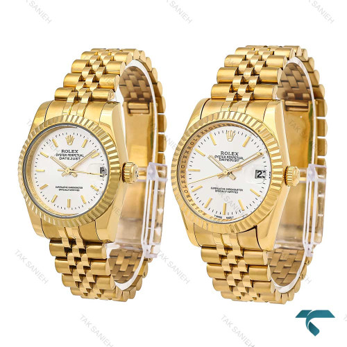 ساعت ست رولکس طلایی صفحه سفید خطی Rolex-6638-S