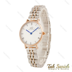 ساعت DW زنانه گرد فلزی دورنگ رزگلد ایندکس یونانی DW-5631-L