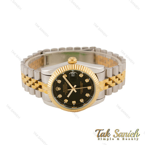 ساعت رولکس دیت جاست مردانه دورنگ طلایی صفحه مشکی Rolex-3634-G ساعت رولکس دیت جاست مردانه دورنگ طلایی صفحه مشکی Rolex-3634-G