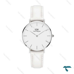 ساعت مچی دنیل ولینگتون زنانه سیلور بند چرم سفید متوسط DW-6642-L