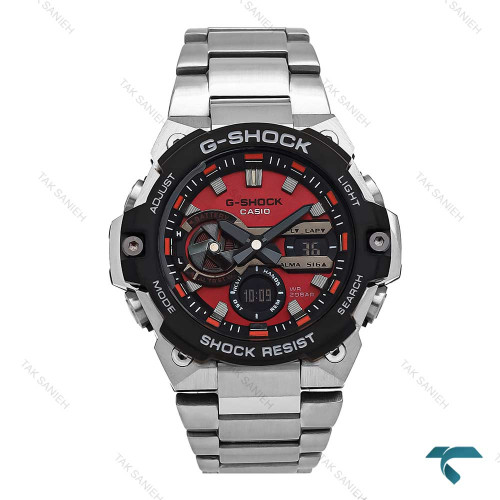 ساعت کاسیو جیشاک GST-B400 مردانه نقره ای صفحه قرمز Casio-6666-G ساعت کاسیو جیشاک GST-B400 مردانه نقره ای صفحه قرمز Casio-6666-G