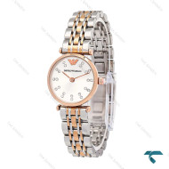 ساعت زنانه امپریو آرمانی مینی دورنگ رزگلد صفحه سیلور Armani-6685-L