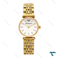 ساعت زنانه امپریو آرمانی مینی طلایی صفحه نقره ای نگین Armani-6690-L ساعت زنانه امپریو آرمانی مینی طلایی صفحه نقره ای نگین Armani-6690-L