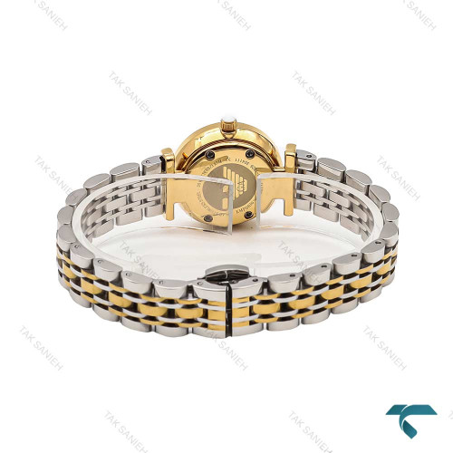 ساعت زنانه امپریو آرمانی مینی دورنگ طلایی صفحه سفید خطی Armani-6692-L