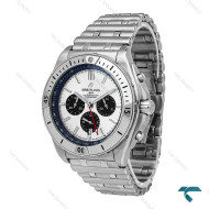 ساعت مردانه برایتلینگ Chronomat سیلور صفحه سفید پاندا Breitling-6699-G ساعت مردانه برایتلینگ Chronomat سیلور صفحه سفید پاندا Breitling-6699-G