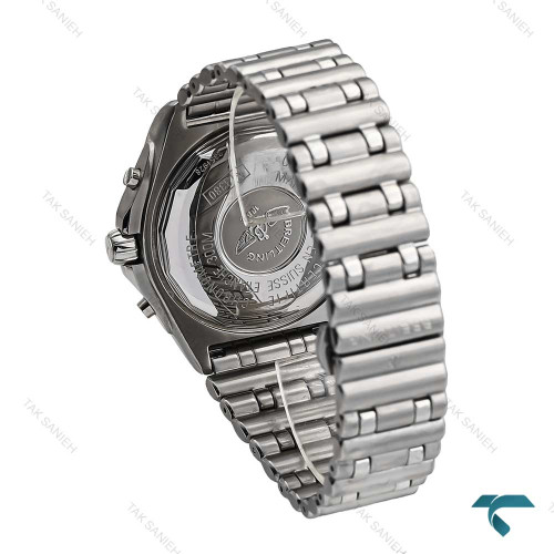 ساعت مردانه برایتلینگ Chronomat سیلور صفحه سفید پاندا Breitling-6699-G