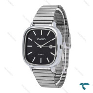 ساعت مردانه کاسیو جهارگوش سیلور صفحه مشکی Casio-6707-G