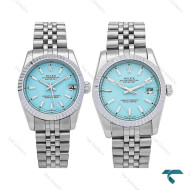 ساعت ست رولکس دیت جاست سیلور صفحه تیفانی خطی Rolex-6741-S
