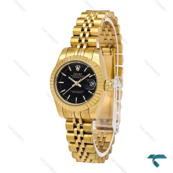 ساعت زنانه رولکس طلایی صفحه مشکی خطی اسمال Rolex-6745-L ساعت زنانه رولکس طلایی صفحه مشکی خطی اسمال Rolex-6745-L