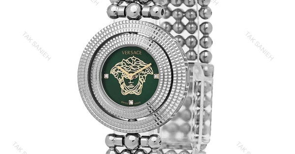 ساعت زنانه ورساچه قاب چرخان سیلور صفحه سبز Versace-6746-L