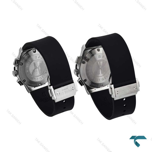 ساعت هابلوت ست مشکی قاب سیلور صفحه مهندسی Hublot-6783-S