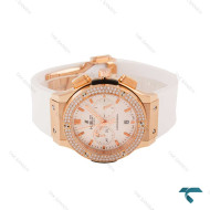 ساعت هابلوت زنانه سه موتوره رزگلد سفید دورنگین Hublot-6838-L