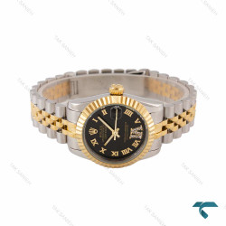 ساعت زنانه رولکس دورنگ صفحه مشکی ایندکس یونانی Rolex-6849-L ساعت زنانه رولکس دورنگ صفحه مشکی ایندکس یونانی Rolex-6849-L