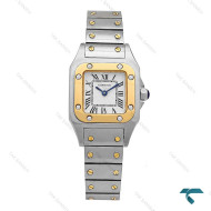 ساعت کارتیر سانتوس زنانه دورنگ طلایی اسمال Cartier-6862-L