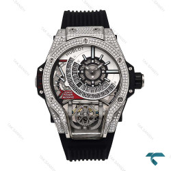 ساعت بیگ بنگ مردانه هابلوت سیلور فول نگین Hublot-6869-G