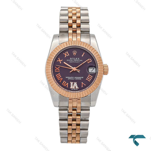 رولکس زنانه رولکس دورنگ رزگلد صفحه بنفش Rolex-6896-L رولکس زنانه رولکس دورنگ رزگلد صفحه بنفش Rolex-6896-L