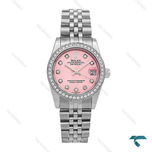 ساعت زنانه رولکس نقره ای صفحه صورتی دورنگین Rolex-6898-L ساعت زنانه رولکس نقره ای صفحه صورتی دورنگین Rolex-6898-L