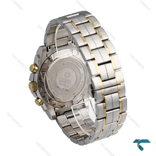 ساعت مردانه کوبل CB6291G دورنگ طلایی صفحه سفید Cobel-6903-G