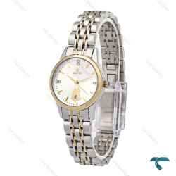ساعت داتیس D8769L زنانه دورنگ طلایی صفحه سفید Datis-6940-L