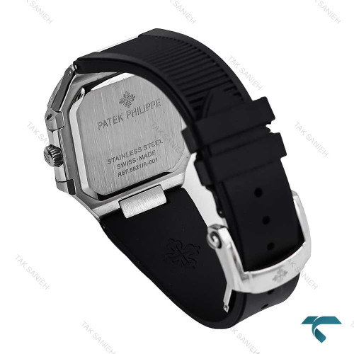 ساعت پتک فیلیپ Cubitus مردانه سیلور بند رابر مشکی Patek-6926-G