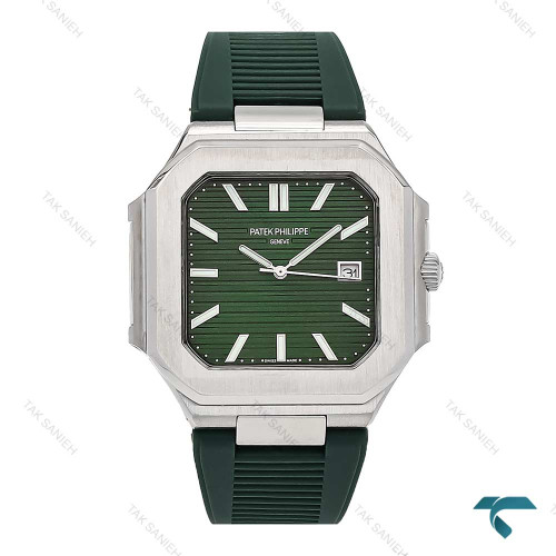 ساعت مچی مردانه پتک فیلیپ Cubitus نقره ای بند رابر سبز Patek-6927-G ساعت مچی مردانه پتک فیلیپ Cubitus نقره ای بند رابر سبز Patek-6927-G