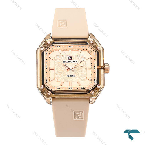 ساعت نیوی فورس NF7106 زنانه کرم NaviForce-6957-L