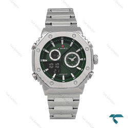 ساعت نیوی فورس NF9216 مردانه سیلور صفحه سبز NaviForce-6988-G