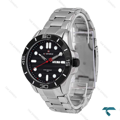 ساعت نیوی فورس NF9198 مردانه سیلور مشکی NaviForce-6989-G