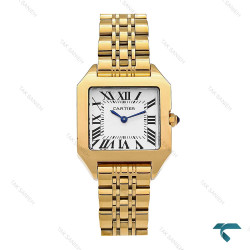 ساعت کارتیر سانتوس زنانه طلایی صفحه سفید Cartier-7099-L ساعت کارتیر سانتوس زنانه طلایی صفحه سفید Cartier-7099-L
