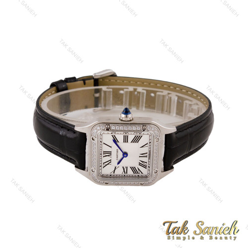 ساعت کارتیه سانتوس دومونت زنانه سیلور مشکی دورنگین Cartier-5678-L ساعت کارتیه سانتوس دومونت زنانه سیلور مشکی دورنگین Cartier-5678-L