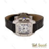 ساعت کارتیه سانتوس 100 زنانه بند چرم سه موتوره Cartier-5680-L