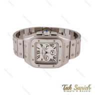 ساعت مردانه کارتیه سانتوس 100 تمام استیل کورنوگراف Cartier-5683-G