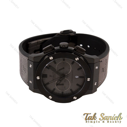 ساعت هابلوت مردانه فول مشکی بند جیر طوسی Hublot-5688-G ساعت هابلوت مردانه فول مشکی بند جیر طوسی Hublot-5688-G