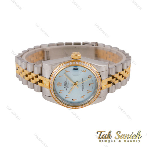 ساعت زنانه رولکس دورنگ طلایی دورنگین ایندکس عربی Rolex-5697-L ساعت زنانه رولکس دورنگ طلایی دورنگین ایندکس عربی Rolex-5697-L