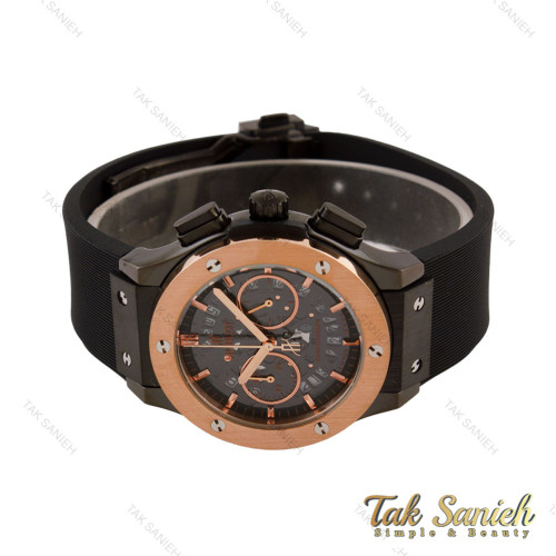هابلوت زنانه مشکی زه رزگلد صفحه اسکلتون Hublot-5758-L هابلوت زنانه مشکی زه رزگلد صفحه اسکلتون Hublot-5758-L