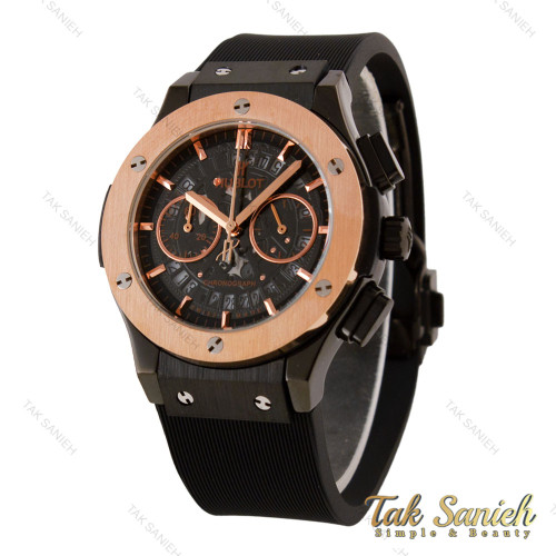 هابلوت زنانه مشکی زه رزگلد صفحه اسکلتون Hublot-5758-L هابلوت زنانه مشکی زه رزگلد صفحه اسکلتون Hublot-5758-L