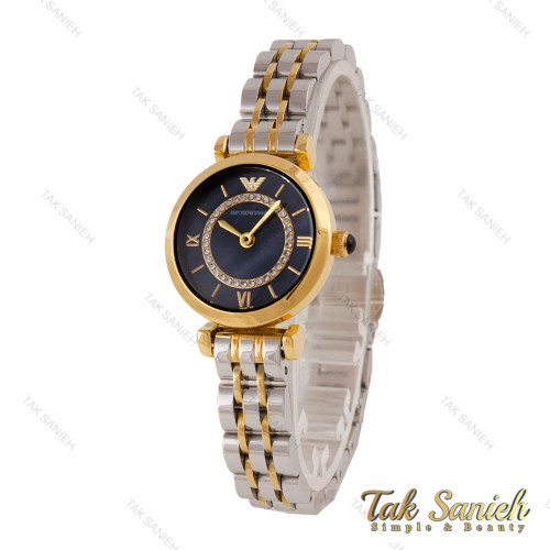 ساعت امپریو آرمانی مینی زنانه دورنگ طلایی صفحه مشکی Armani-5796-L ساعت امپریو آرمانی مینی زنانه دورنگ طلایی صفحه مشکی Armani-5796-L